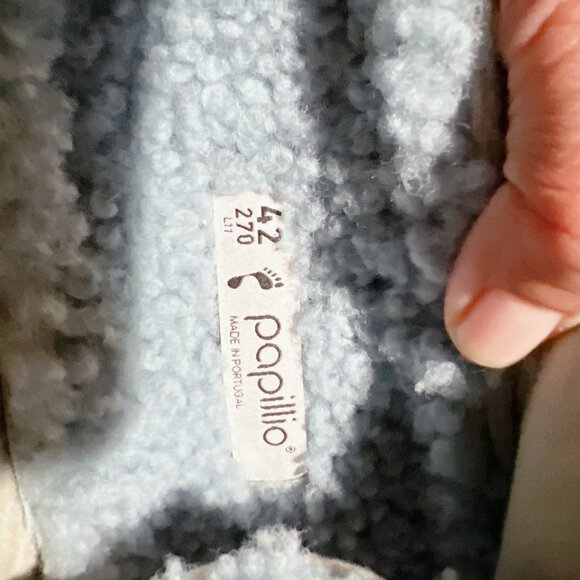 Birkenstock Arizona Big Buckle Shearling Teddy Blue Platform Sandals Women EU 42 - Picture 13 of 13